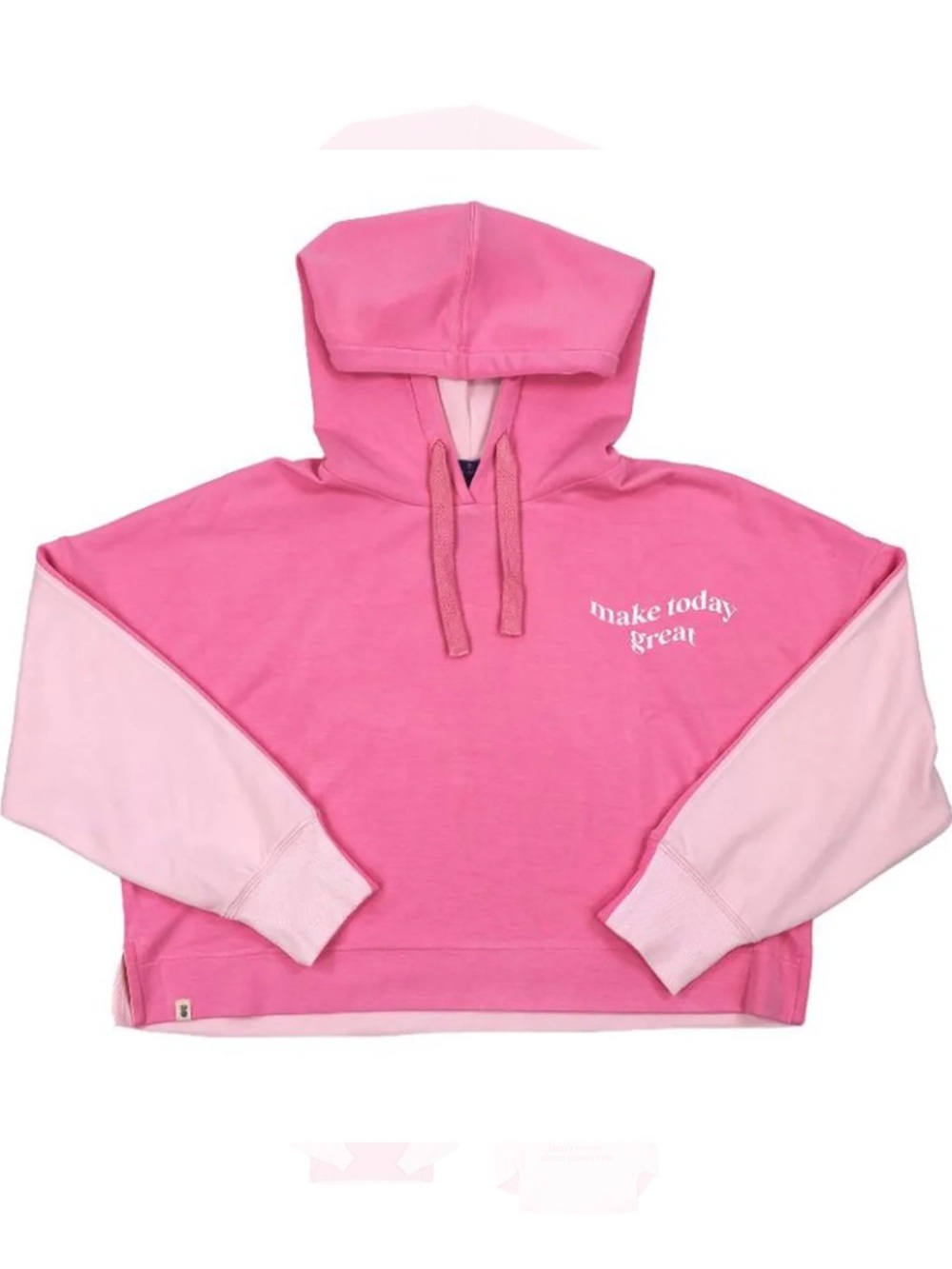 Simply Southern Pink Colorblock Graphic Cropped Hoodie Soft Girl Modal Size XL